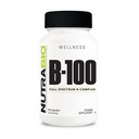 NutraBio B-100, B ויטמין Complex, תמיכה במערכת החיסון, שיער בריא, עור, ציפורניים, 90 קפסולות ירקות