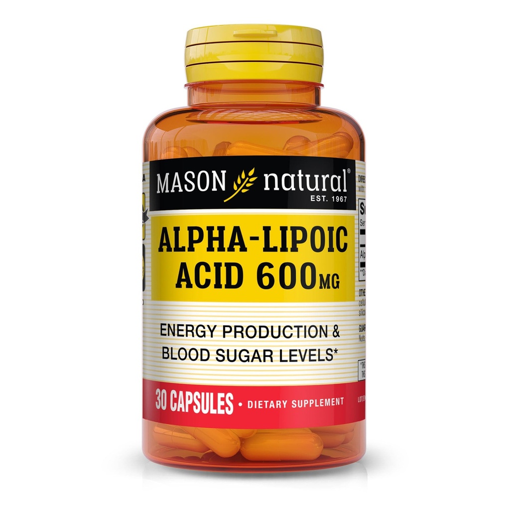 MASON NATURAL אלפא Lipoic Acid 600 מ"ג לשרת, Gluten Free ALA תוסף, 30 קפסולות