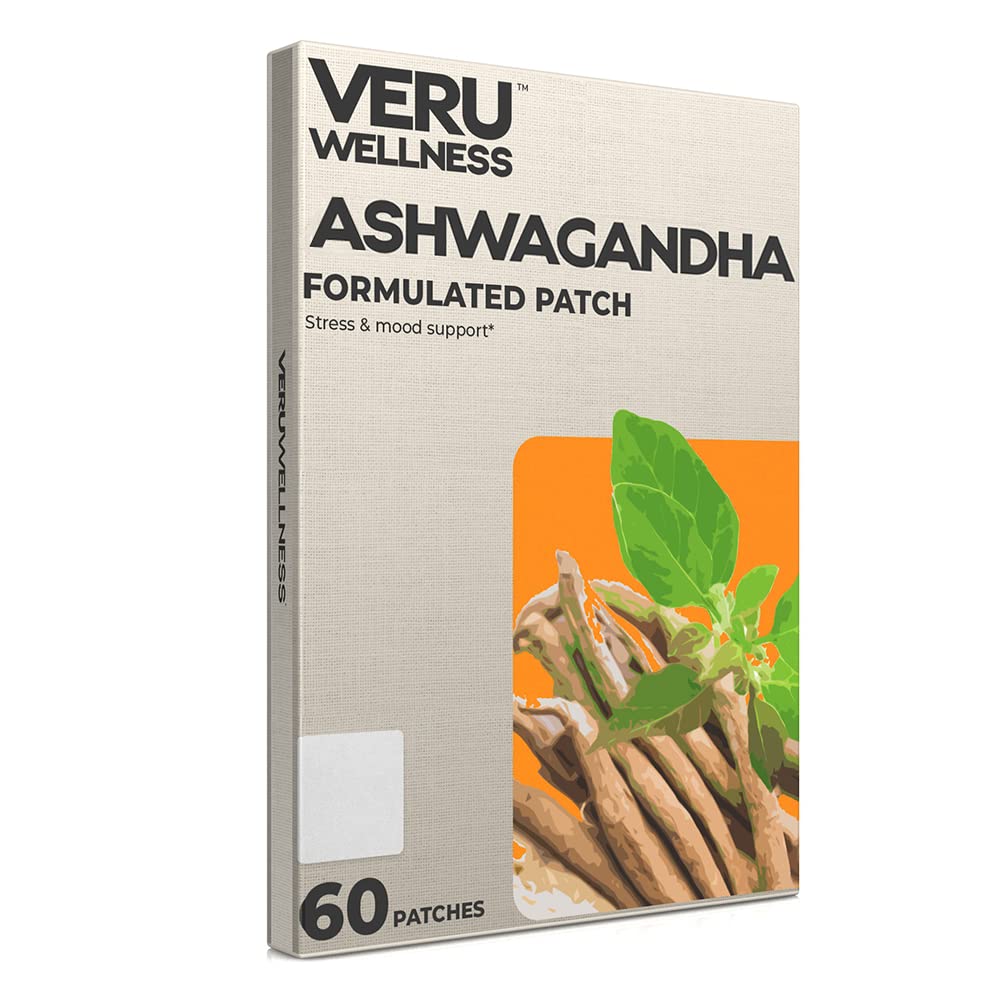 Veru Wellness Ashwagandha Patch - הקלה מתח, תמיכה טבעית, מתח, אנרגיה, ו Focus Support Patch (60 Count)