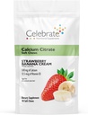 חוגגים ויטמינים Bariatric 500 מ"ג Calcium Citrate Chews עם 500 IU ויטמין D3 - Essential for Gastric Bypass חולים & Bone Health - Sugar & Gluten Free, Strawberry בננה Cream (90 Chews)