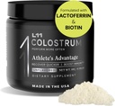 תוסף Colostrum על ידי L11 עם Lactoferrin Biotin Zinc & ויטמין D. | אבקת Bovine Colostrum עבור Peak אתלטיק בריאות, Gut Health, השרירים & Immune תמיכה | 1500 מ"ג Colostrum - Unflavored 30 משרתים