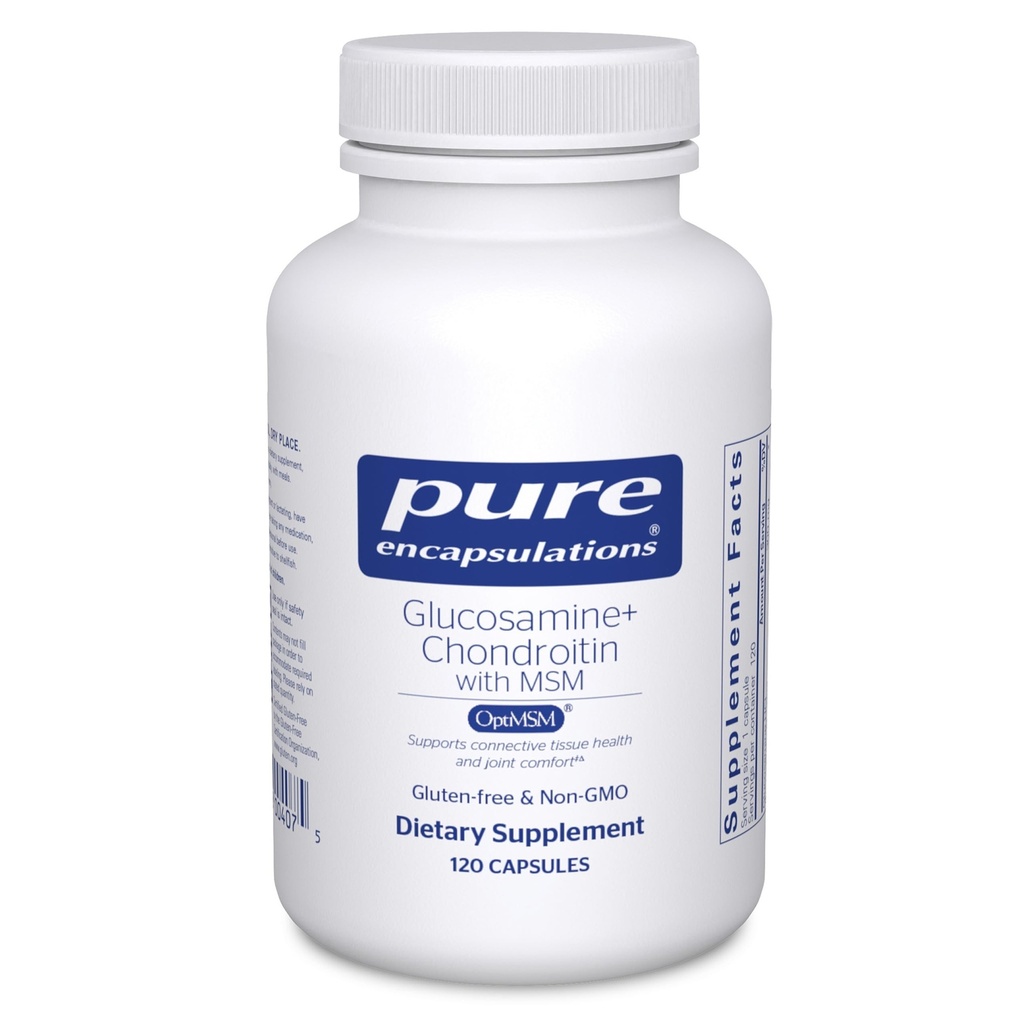 Pure Encapsulationsulationsamine Chondroitin עם MSM - תמיכה משותפת בריאות ונורמלי קרטליזציה * - שמירה על פעילות Enzyme - Gluten-Free & non-GMO - 120 קפסולות