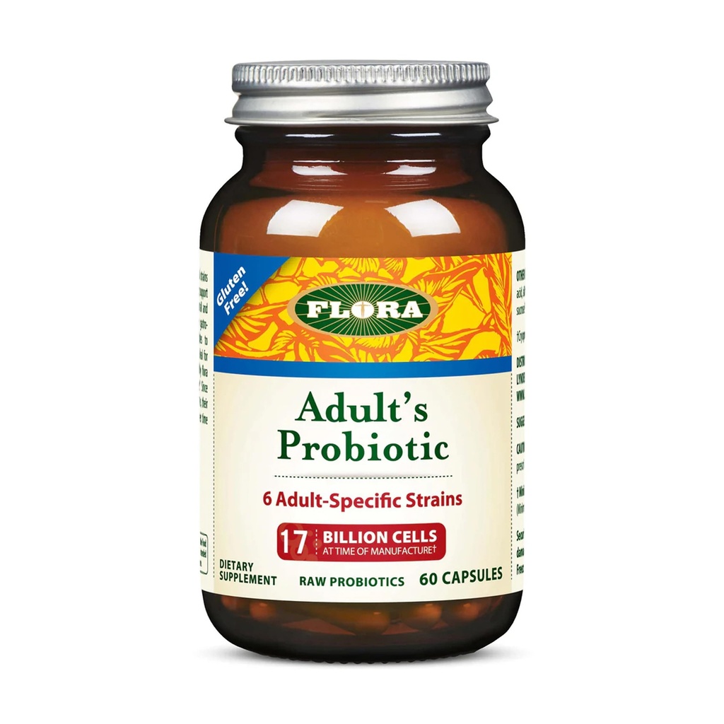 פלורה למבוגרים Probiotic - Vegetarian Daily Probiotic for Gut & Digestive Health - כולל Lactobacillus & Bifido חיידק - 17 מיליארד CFU - Gluten-Free - Keep Chilled - 60 קפסולות