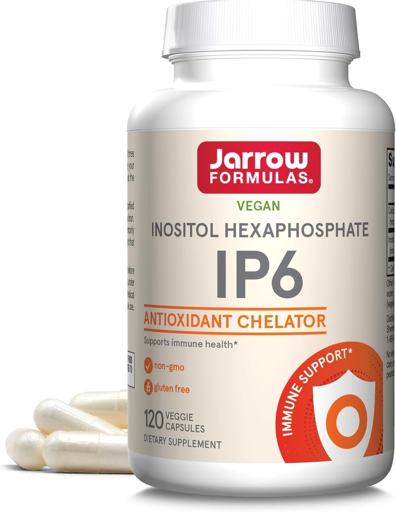 Jarrow Formulas IP6 Inositol Hexa פוספט - 500 מ"ג - 120 קפסולות Veggie - Purified Inositol Hexa פוספט - Immune Health Support Supplement - עד 120 משרתים