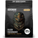 BIRDMAN Falcon Performance Vegan cat, 31g חלבון, 5g Creatine, 5g BCAA, Probiotics, Electrolytes, Pre Workout, Low Carb, Sugar Free & Milk Free, Plant Based Vanilla חלבונים, 29 משרתים