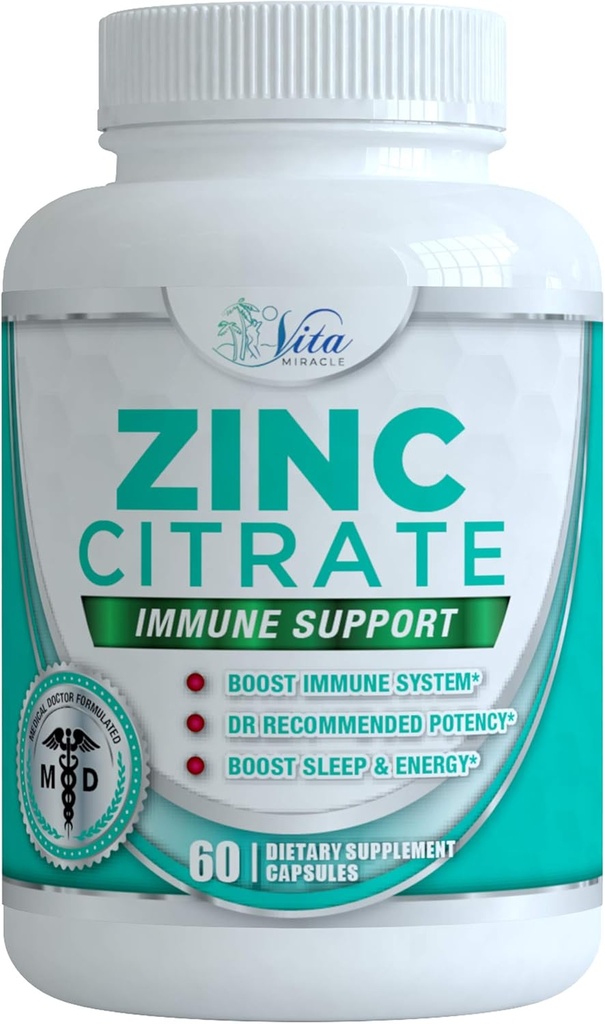 Znc Citrate 30 מ"ג - תמיכה כספית למבוגרים ילדים בטוחים תוספת ויטמינים אלטרנטיבית ל- Lozenge נוזלי וטאבלטים צ'ירוקים