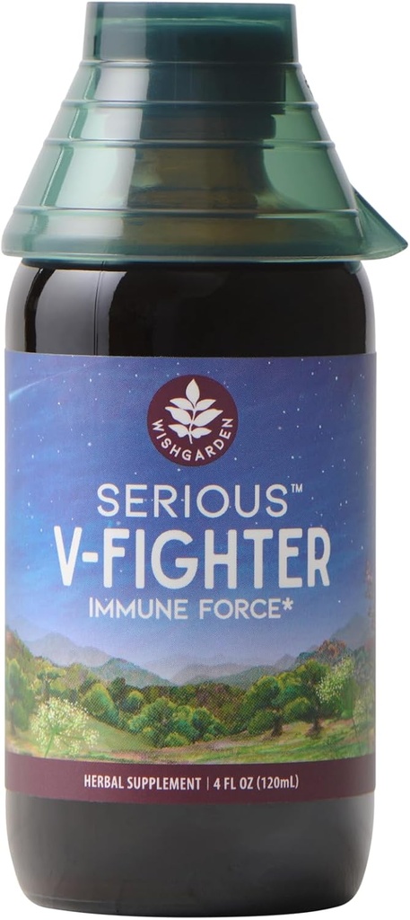 WishGarden Herbs רציני V-Fighter - צמחי מבוסס צמחי מרפא ותמיכה בריאות הנשימה עם OSHA & Goldenseal, Soothes Aches & Irritated Lungs, תומך טמפרטורת גוף אופטימוסם, 4oztory עם OSHA & Goldenseal, Soothes Aches & Irritated Lungs, תומך טמפרטורת גוף אופטימוסם, 4oz