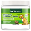 Herbion Animals Digestive Support Chews with Probiotics & Enzymes, 120 צ'אדות Soft, with Daily Digestive Enzymes, for Improved Gut Health, 2 מיליארד CFUs, Made in USA for 12 Weeks +, Pack 1