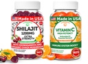 לונהקאי ארה"ב עשתה Shilajit & ויטמין C High Potency Gummies Bundle - אנרגיה ותמיכה בחיסון - Non-GMO & Delicious