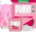 Plink! טבליות Fizzy Electrolyte למבוגרים ולילדים - Watermelon, 48ct - הידרציה יומית עם אלקטרוליטים - סוכר נמוך, טבעוני, Keto Friendly, non-GMO