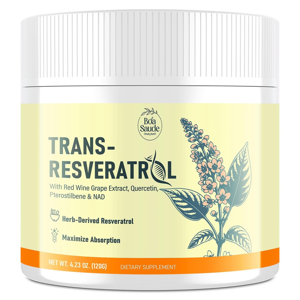 Trans-Resveratrol תוסף עם Red Wine Extract, Quercetin, Pterostilbene & NAD, 4.23 OZ, 30 יום אספקה