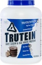 אבקת חלבון גבוהה של הגוף Trutein גבוה חלבון אבקה: 45% Whey, 45% מקרהין, 10% ביצה לבן שקד Mix, Gluten-Free Sodium, Low Carb חלבון תוספת לגברים ונשים, שוקולד בוטנים, 4lb