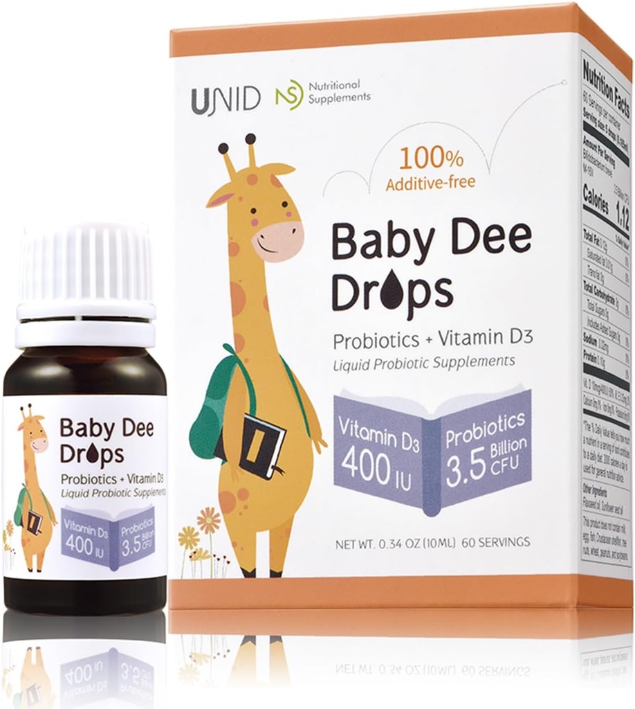 BabyDee Drops Probiotics (3.5 מיליארד CFU) + ויטמין D3 (400 IU)