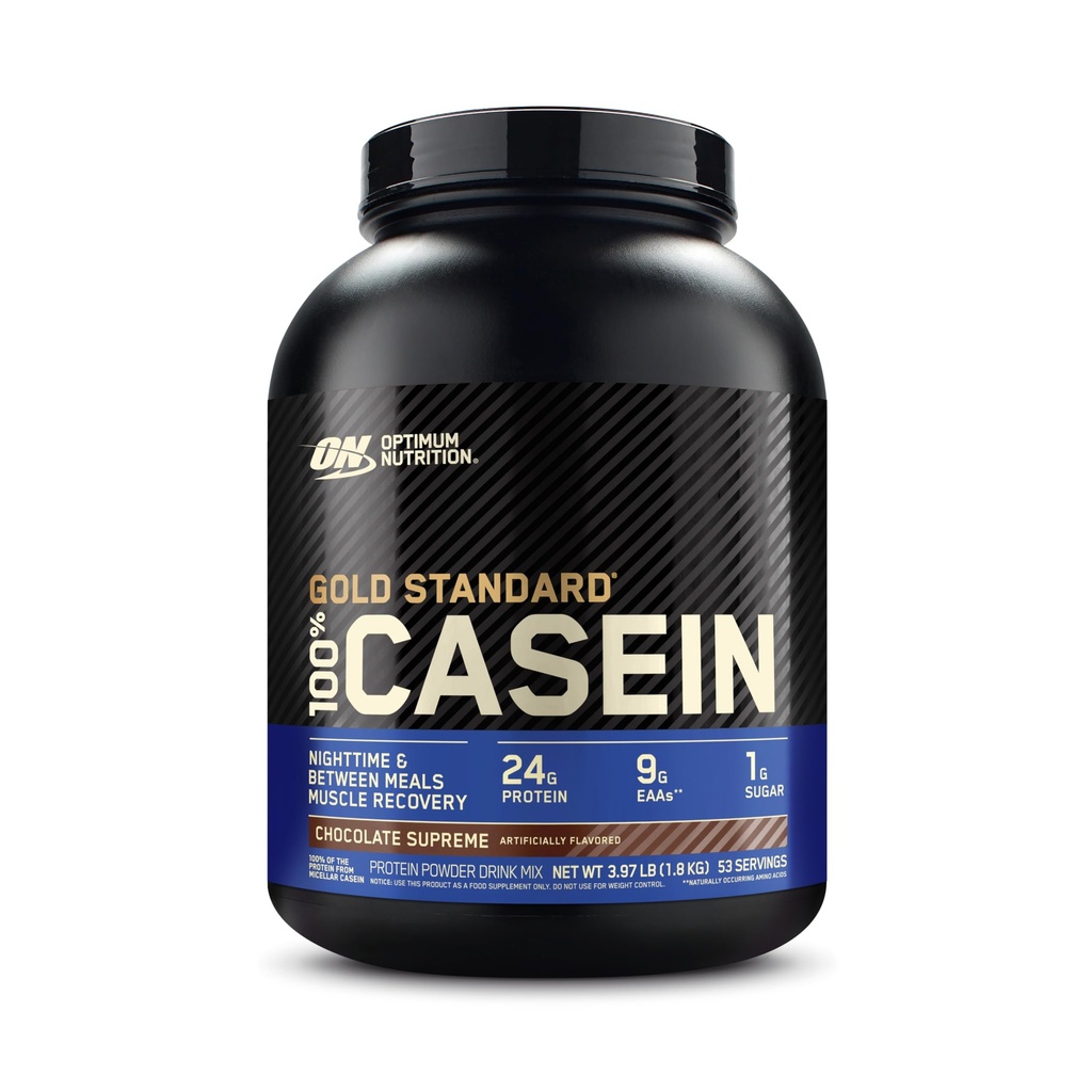 Optimum Nutrition Gold Standard 100% Micellar Casein אבקת חלבון, Slow Digesting, Helps Keep You Full, Overnight השרירים Recovery, השוקולד העליון, 4 פאונד (Packaging May Vary)