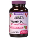 Bluebonnet Nutrition Earth Sweet ויטמין D3 5000 IU Chewable Tablets, Aids inשרירים & Skeletal growth, non GMO, Gluten & Soy & Milk חינם, כשר, Raspberry, White, 90 Count