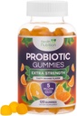 חניכיים פרוביוטיות 5 מיליארד CFU - Diverse Probiotics for Digestive Health & Gut Support Gummy for Women, Men, & Kids, Daily Probiotics תוסף לתמיכה ב- Immune, Non-GMO, טבעוני, 120 מסטיקנים