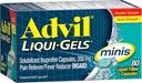 עו"ד Liqui-Gels Minis Pain Reliever ו-Fever reductionr, Pain Medicine for Adults with Ibuprofen 200mg for Pain Relief - 80 קפסולות ממולאות