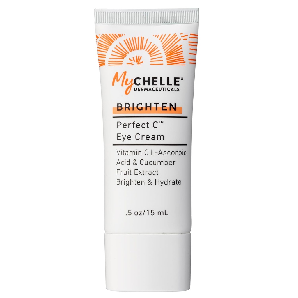 MyCHul Dermaceuticals Perfect C Eye Cream - קרם עיניים עבור מעגלים אפלים ונפיחות עם ויטמין C & Plant Stem Cells כדי להפחית סימנים סבירים של Aging, קווים יפים וrinkles, 0.51 Fl Oz (Pack של 1)