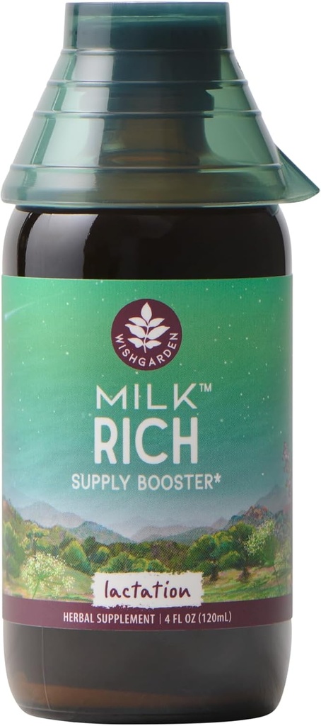 WishGarden Herbs חלב עשיר עם Goats Rue ו Fenugreek - Herbal Lactation תוספת תמיכה, חלב אם אספקת Boost ו הנקה תוספת כדי להגדיל את איכות זרימת החלב וייצור, 4ozozreek, 4ozoz