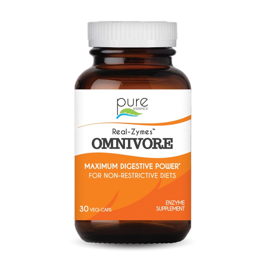 Real-ZymesTM OMNIVORE Digestive Enzymes תוספת עם Probiotics for Better Digestion - תמיכה טבעית להקלה של Bloating, Gas, Belching, Diarrhea, Constipation, IBS וכו ' - 30 Caps