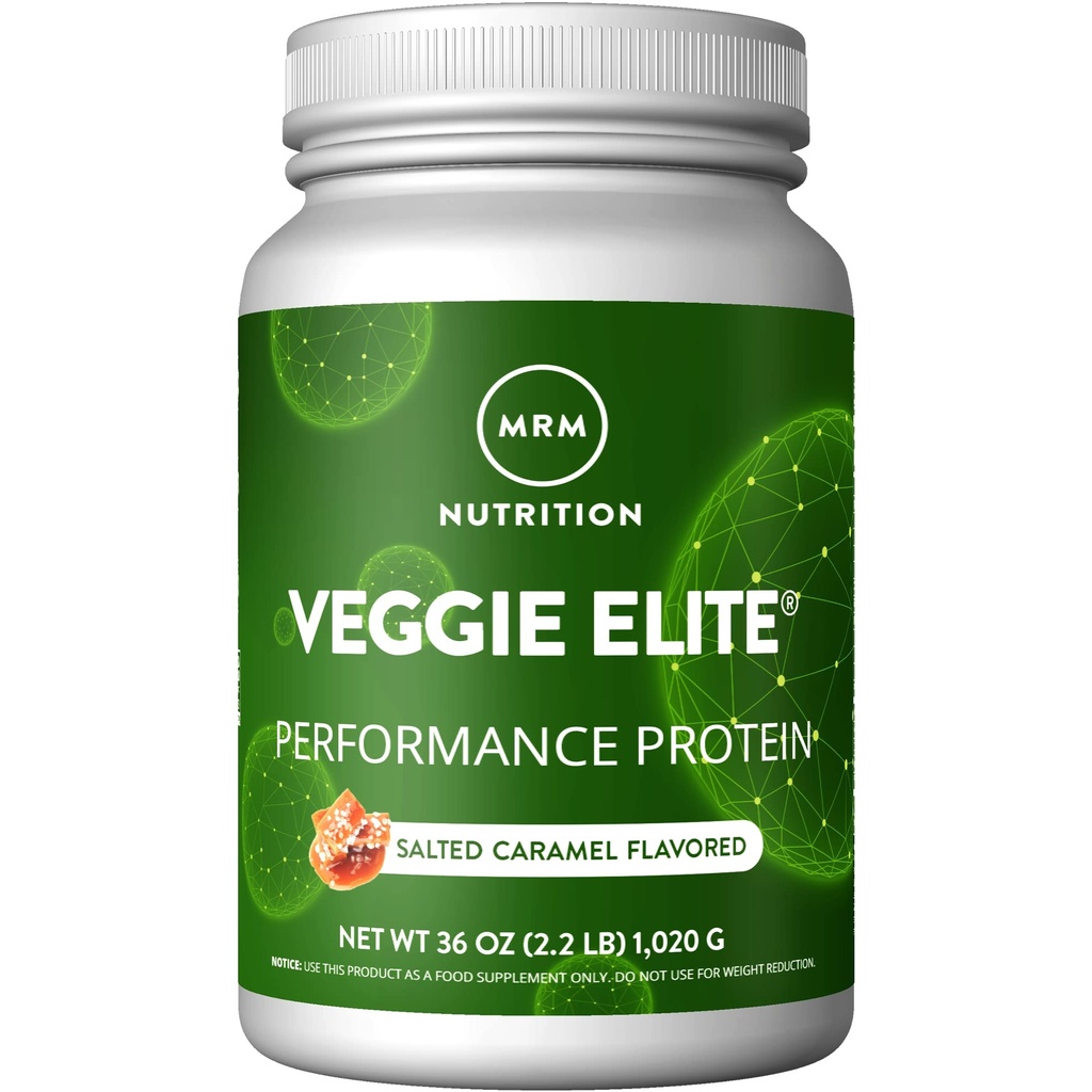 MRM Nutrition Veggie Elite Performance חלבונים | Salted Carmel Flavored | Easy to Digest | With BCAAs