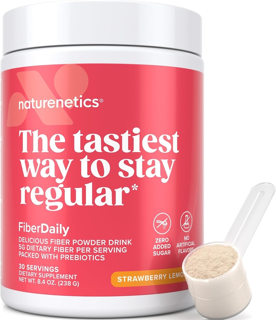 סיבים דיימליים אבקה סיבים - אורגני Psyllium Husk, Agave Inulin & Sunfiber® Guar Gum Strawberry לימון המשקה, סוכר חינם, Soluble סיבים, Prebiotic סיבים סיבים, טבעוני, 1 חודשים אספקת סוכר