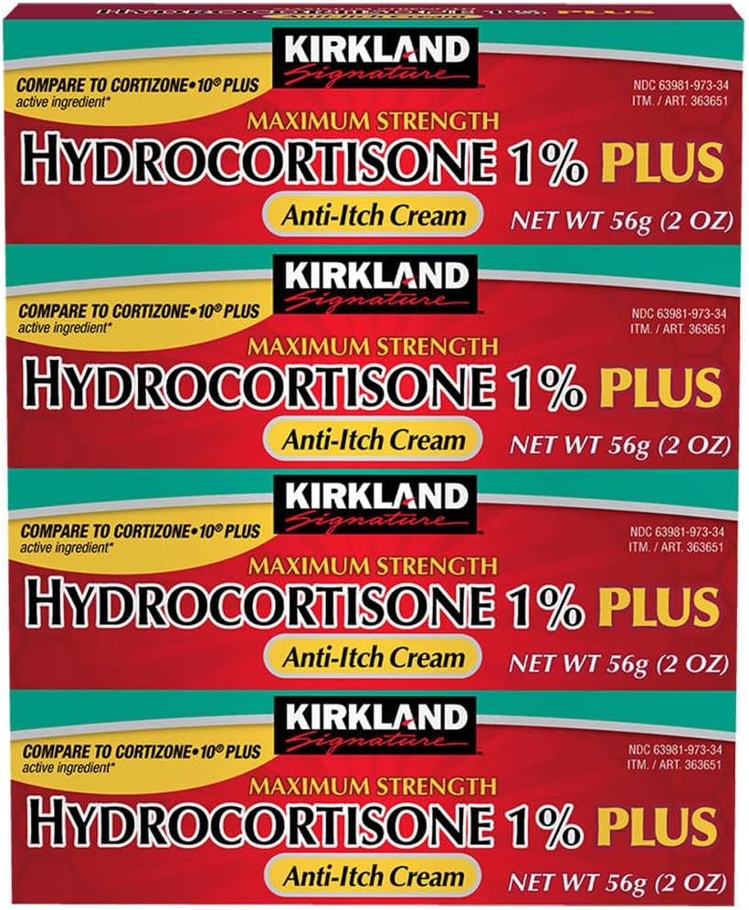 קירקלנד חותם כוח מקסימלי hydrocortisone קרם 1% עם Aloe, 2ounce (חבילה של 4)