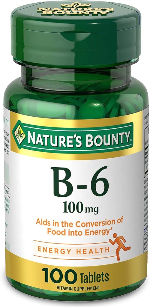 Nature?s Bounty ויטמין B6, 100 מ"ג, טבליות, 100 Ct.