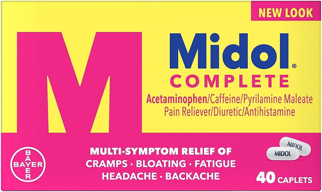 Midol Complete, Menstrual period Relief, Caplets, 40 Count, 2Pack