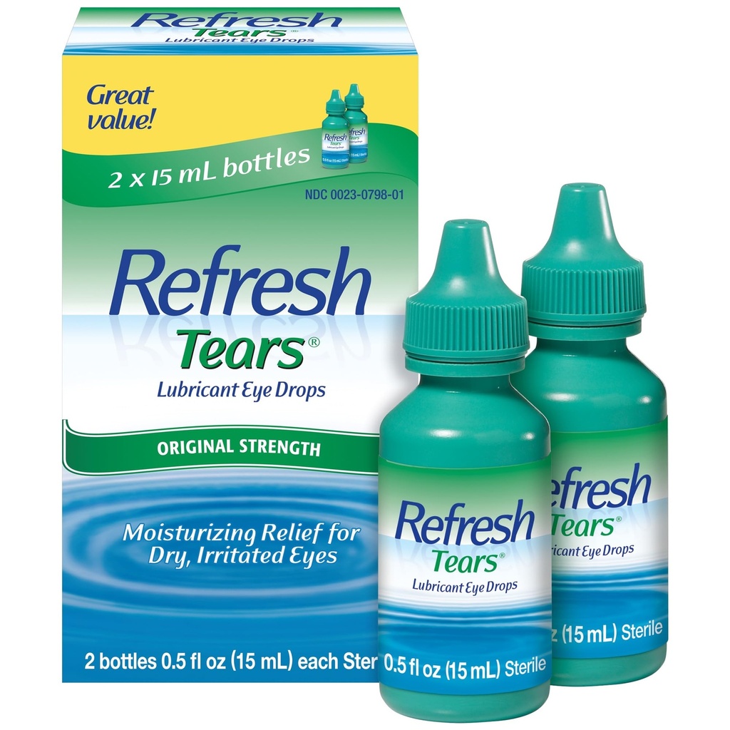 Tears, Lubricant Eye Drops, 2 בקבוקי .5 oz (15 מ"ל)