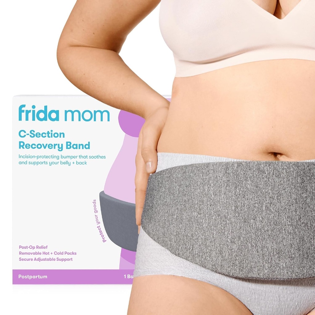 פרידה מאמא C-Section Hot & Cold Therapy Belly Binder, C-Section Recovery חייב להיות Belly Band, Incision Protector, for Post-Op & Swelling, Postpartum Essentials, לאחר הלידה Brace, Abdominal Binder