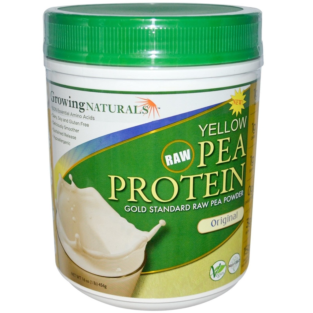 גידול טבעי - Raw Yellow Pea חלבונים מקורי - 16 oz.