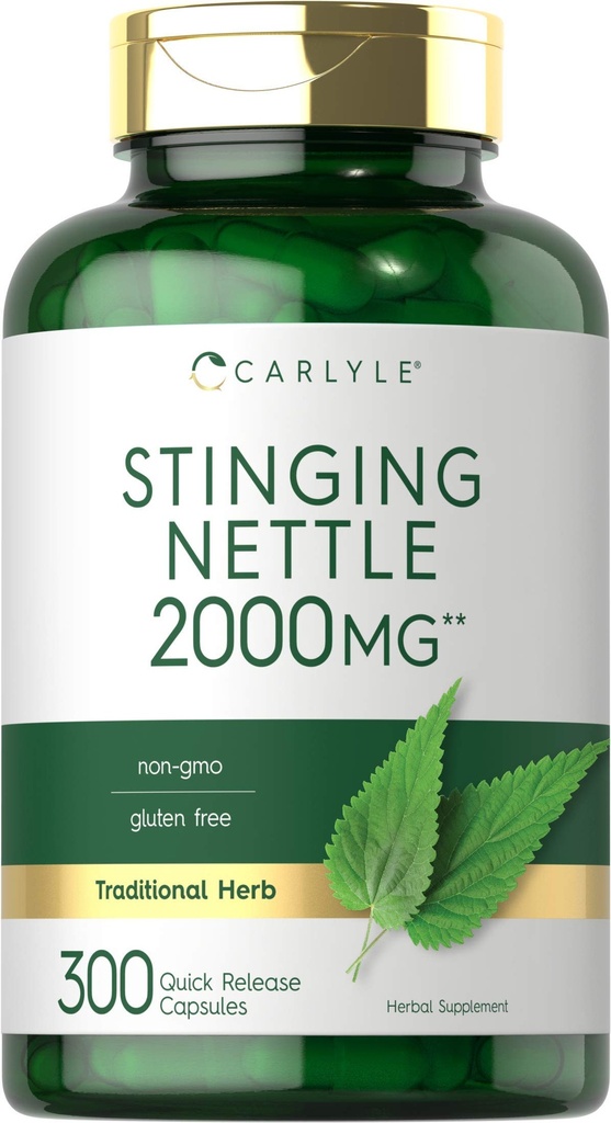 Carlyle Sting Nettle Leaf Extract 2000mg | 300 קפסולות | Non-GMO & Gluten Free Supplement