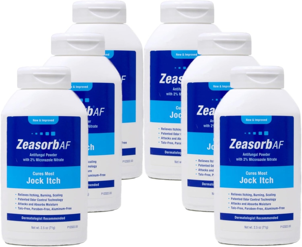 Zasorb Antifungal אבקת טיפול, Jock Itch - 2.5 oz, Pack של 6