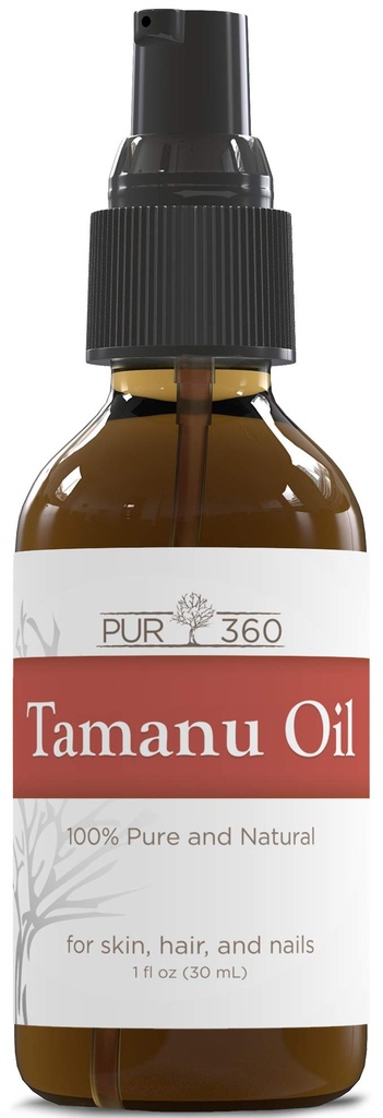 PUR360 Tamanu שמן - הטיפול הטוב ביותר עבור פסוריאזיס, אקסמה, Acne Scar, Rosacea - הקלה עבור יבש, Scaly Skin, Scalp ועוד - Cold Pressed - פרובנס 100% טהור טהור טהור טהור טהור טהור