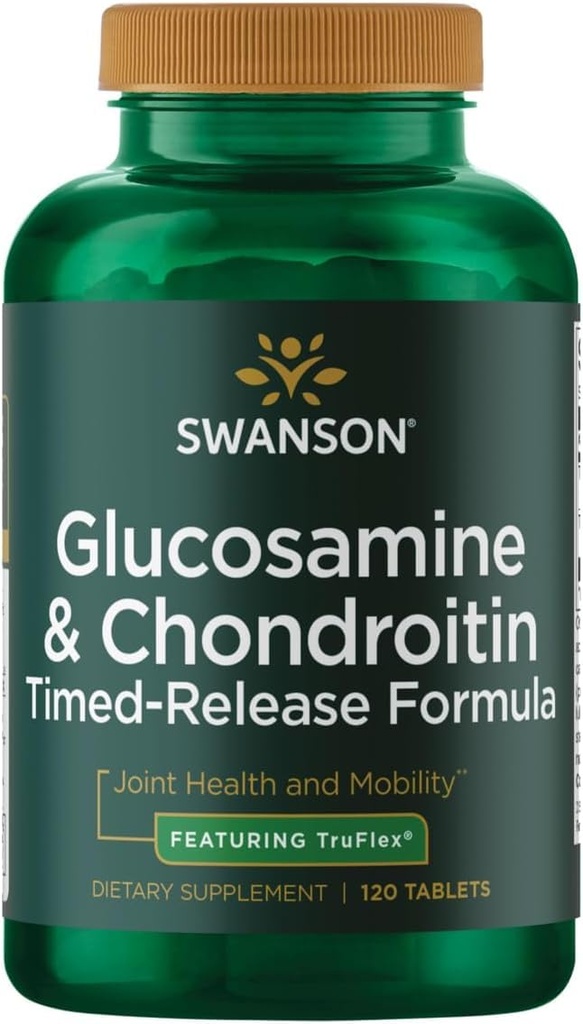 Swanson Timed-Release Glucosamine & Chondroitin Sulfate 750/600 מיליגרם 120 Tabs