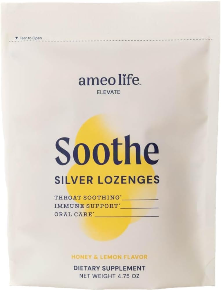 Ameo Life Colloidal Silver Liquid Drops 150 mcg with Honey Lemon Flavor - 100 Count Immune Support Supplement, Natural Colloidal Silver Coughs Alternative - טבעוני, Gluten-Free & Non-GMO