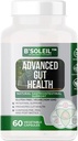 B'Soleil TM Advanced Gut Health Probiotic - Pre, Pro & Post Biotics - Natural Gastro מעיים תמיכה - 60 קפסולות ירקות - Gluten Free, Vegan & non-GMO Genuine Health Probiotics - 25 מיליארד CFU