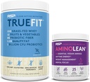 RSP NUTRITION טבעוני AminoLean Pre Workout אנרגיה (Acai 25 משרתים) עם אבקת חלבון TrueFit (Vanilla 2 LB)