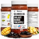 Biolore Wildated Sea Moss Gel with Shilajit - מנגו Pineapple 16 oz - פלאמוריד ים Mosss Gel עם ויטמינים חיוניים ו- Trace מינרלים - תוצרת טבעונית - מיוצר בארה"ב, Gluten-Free, לא הוסיף סוכר