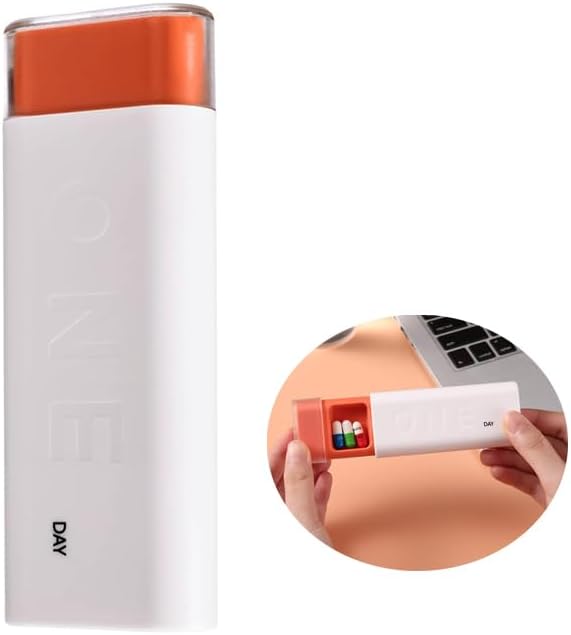 Travel Pill Organer 3 פעמים ביום, Daily Pill Box for Travel, Portable Pill Case Pill Dispenser Mini Pill Holder for Supplements, Pills, ויטמינים ותרופות (White)