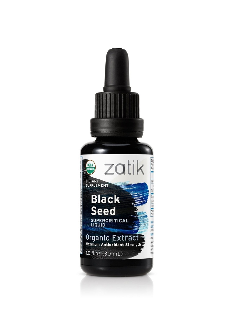 Zatik Naturals - אורגני Black Seed Full Spectrum Super Critical Liquid Extract, מקסימום Antioxydant Strenght, 1 Fl Oz