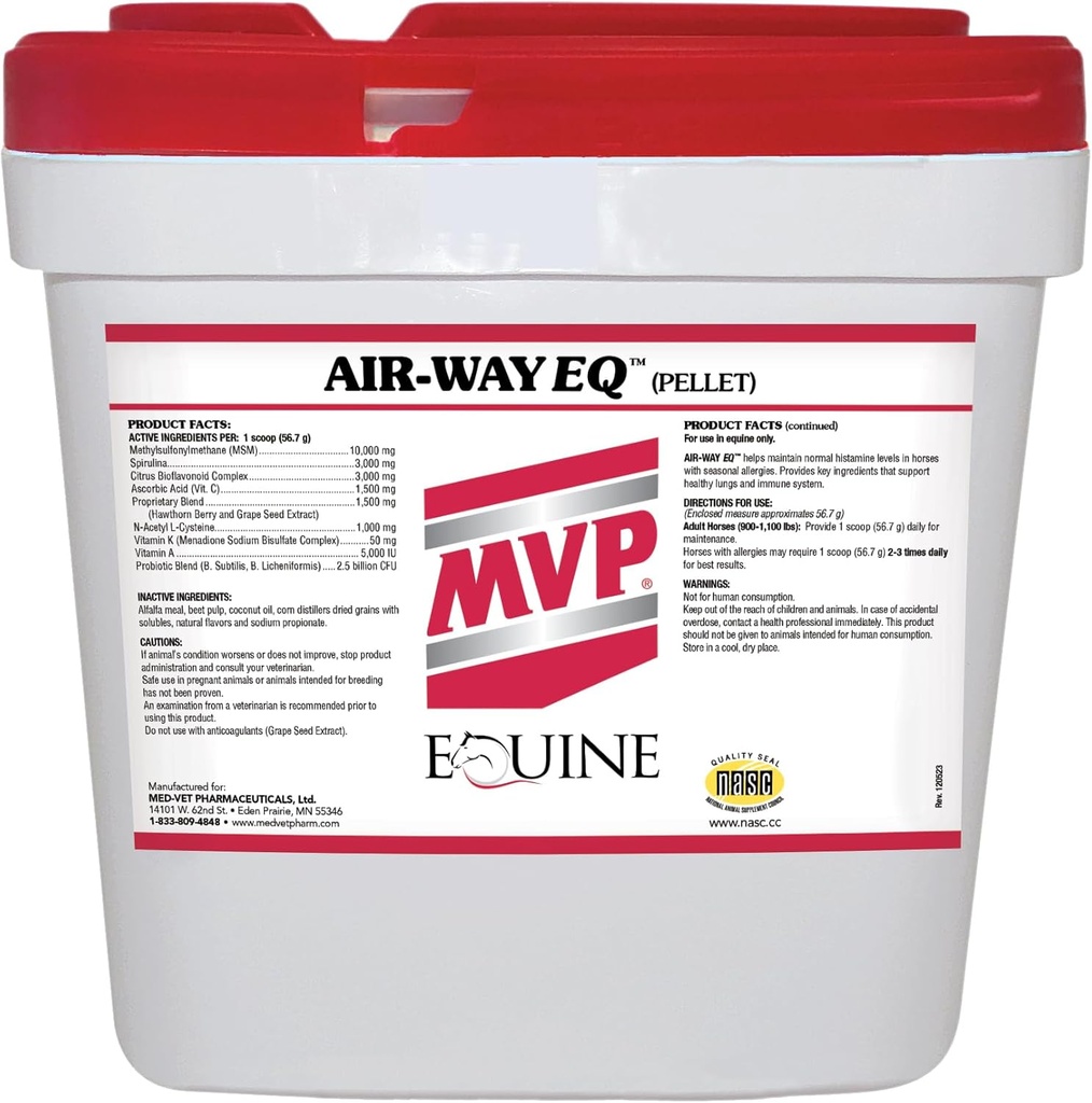 Air-Way EQ (20lb) תומך בתפקוד Lung בריא ותמיכה אלרגיות עונתיות בסוסים