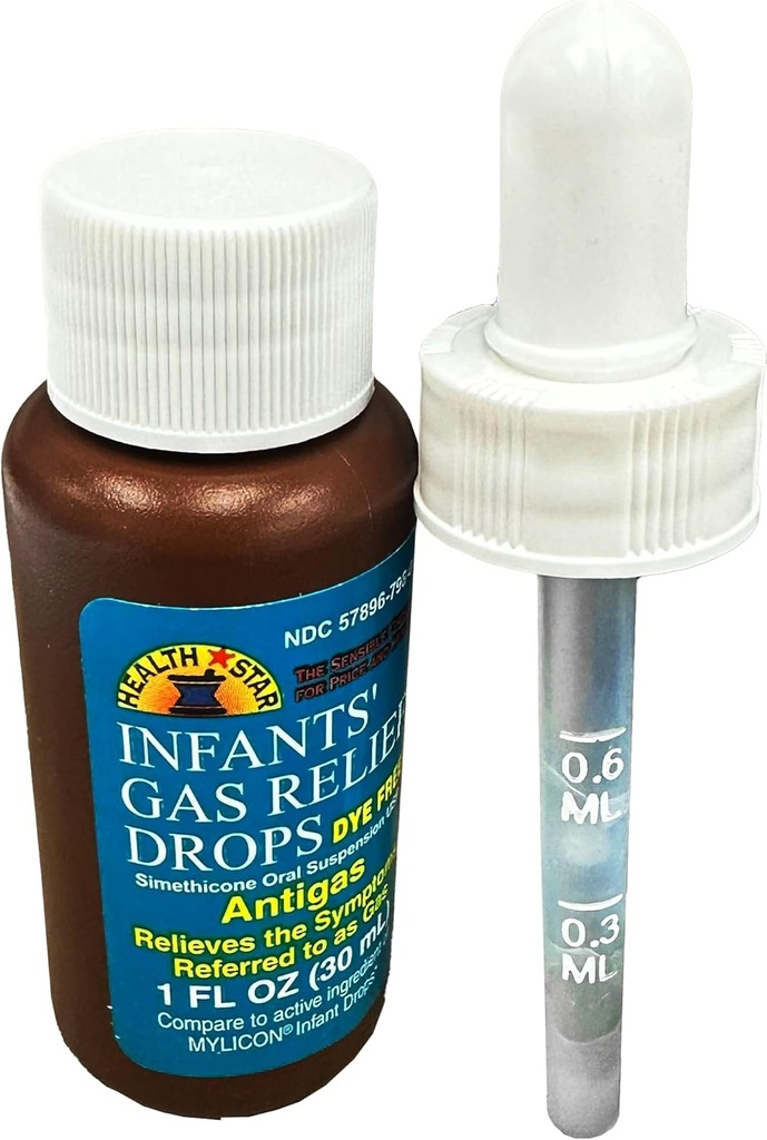 ג'ורג'ייזה טיפות של Simethicone טיפות לתינוקות, Relieves Stomach Discomfort, Safe & Gentle 20mg טיפות, Child Anti-Gas 1 Fl Oz (Pack of 4)