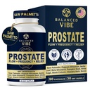 תוספי התמיכה של Vibe Prostate עבור גברים | פורמולה המבוססת על צמחי אורגני עם Saw Palmetto, Pygeum & Beta-Sitosterol | Supports Flow & Comfort, Day and Night | 90 קפסולות טבעוניות