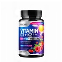 ויטמין D3 K2 - ויטמין D 5000 IU & K2 MK 7 100 mcg - 2 ב 1 ויטמין D K2 תוספת צ'יפס - Immune, Heart, & Bone Support - Non GMO - Tasty Berry Flavor - 120 טבליות Chewable Tablets