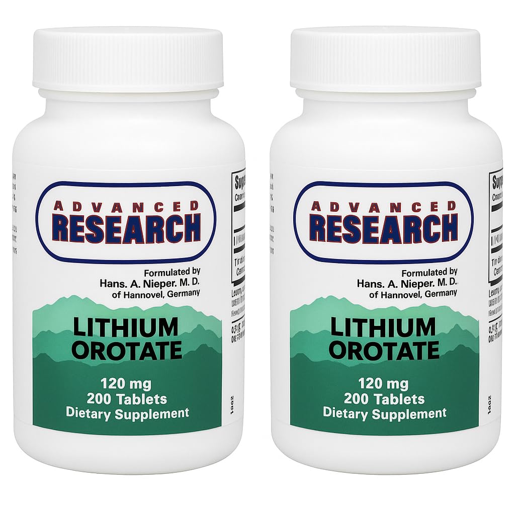 חברות מזון מתקדמות מחקר Lithium Orotate 120 Mg 200 טבליות (Pack של 2)