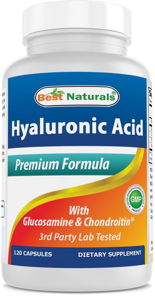 Best Naturals Hyaluronic Acid 100 מ"ג 120 קפסולות - תמיכה משותפת בריאה ועור לנוער (859375002702)
