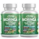 Moringa אבקת קפסולות + Turmeric Moringa Leaf Ceylon Cinnamon Ashwagandha ג'ינג'ר Tart Cherry Boswellia Quercetin Garlic Holyזיל Saffron Black Pepper Moring-Go תוסף על ידי Nutra 2)