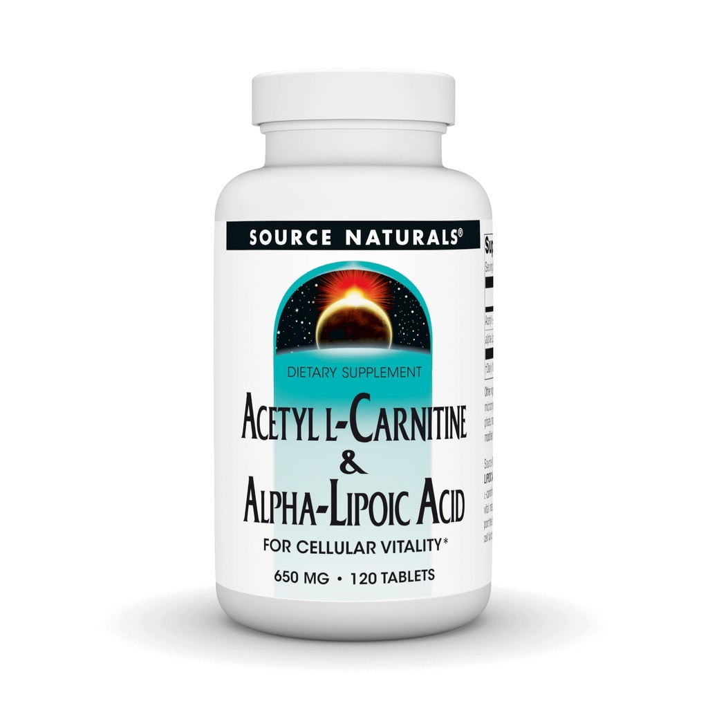 מקור Naturals Acetyl L-Carnitine & Alpha-Lipoic Acid 650 מ"ג - 120 טבליות